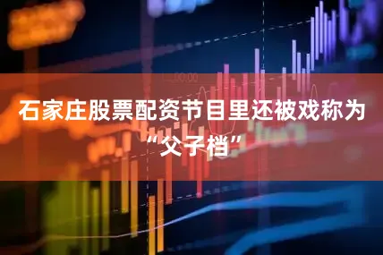 石家庄股票配资节目里还被戏称为“父子档”