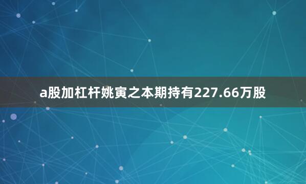 a股加杠杆姚寅之本期持有227.66万股